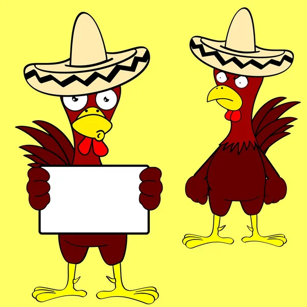 Kurczak po meksykańsku mariachi zestaw — Wektor stockowy