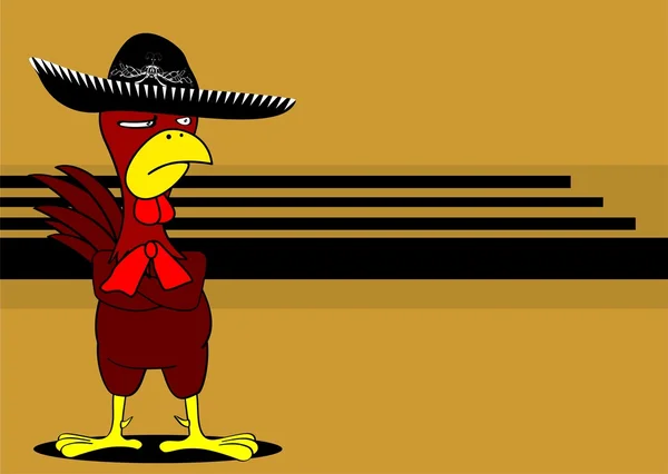 Mexican chicken mariachi background — Stock Vector