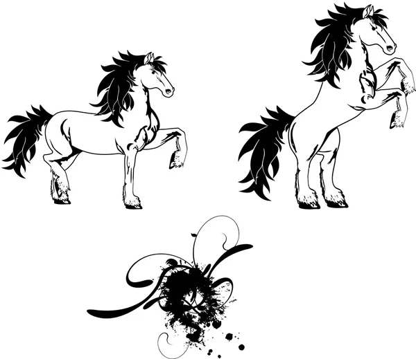 Paard tatoeage set3 — Stockvector