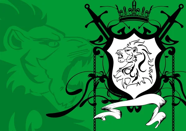 Герб геральдического льва — стоковый вектор