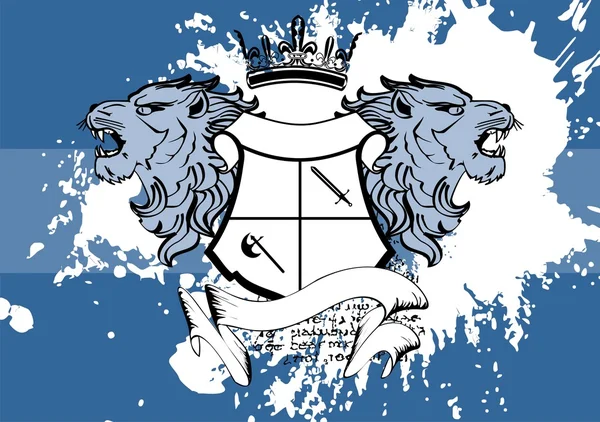 Tête de lion héraldique armoiries arrière2 — Image vectorielle