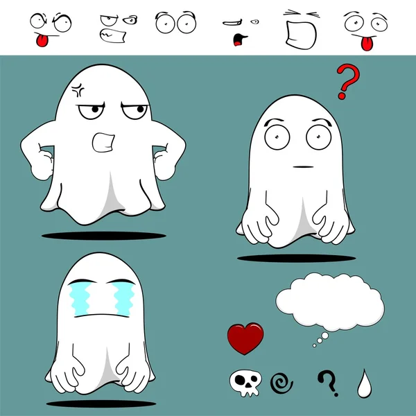 Fantasma divertido conjunto de dibujos animados6 — Vector de stock