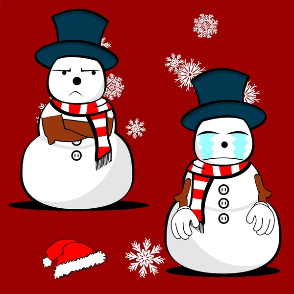 雪男人卡通圣诞节设置 pack7 — 图库矢量图片