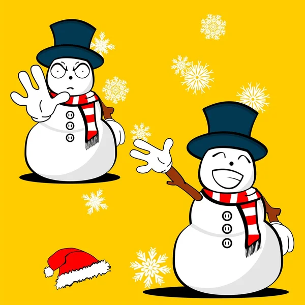 雪男人卡通圣诞节设置包 5 — 图库矢量图片