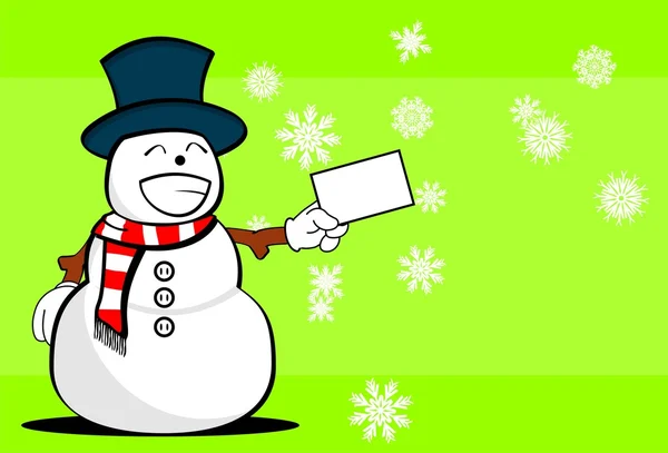 Bonhomme de neige dessin animé Noël fond card8 — Image vectorielle