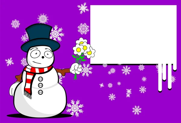 Snow man cartoon xmas background card7 — Stock Vector