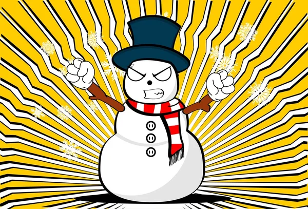 Bonhomme de neige dessin animé Noël fond card6 — Image vectorielle