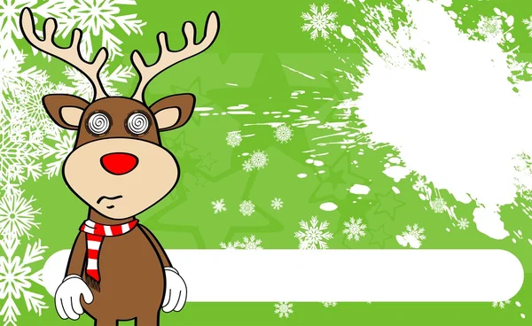 Xmas renar tecknad uttryck background5 — Stock vektor