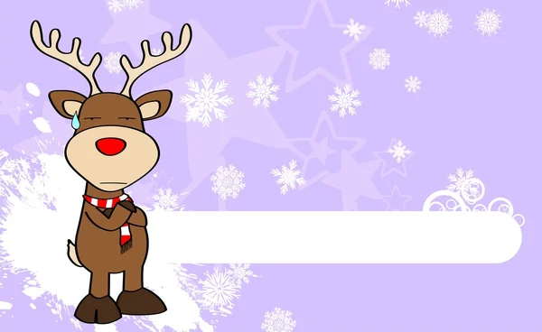 Noël rennes dessin animé expression arrière4 — Image vectorielle