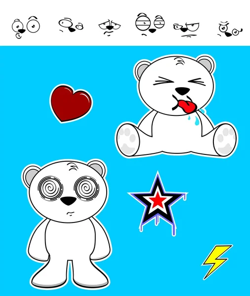 Kleiner Eisbär Cartoon set8 — Stockvektor