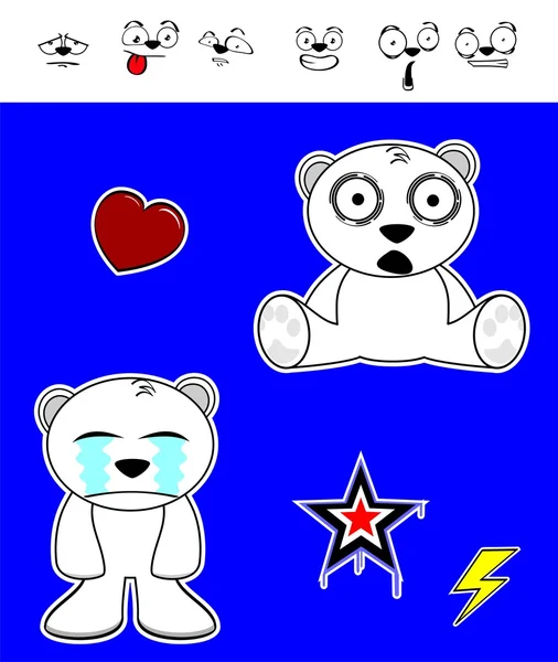 Little polar bear cartoon set3 — Stockvector