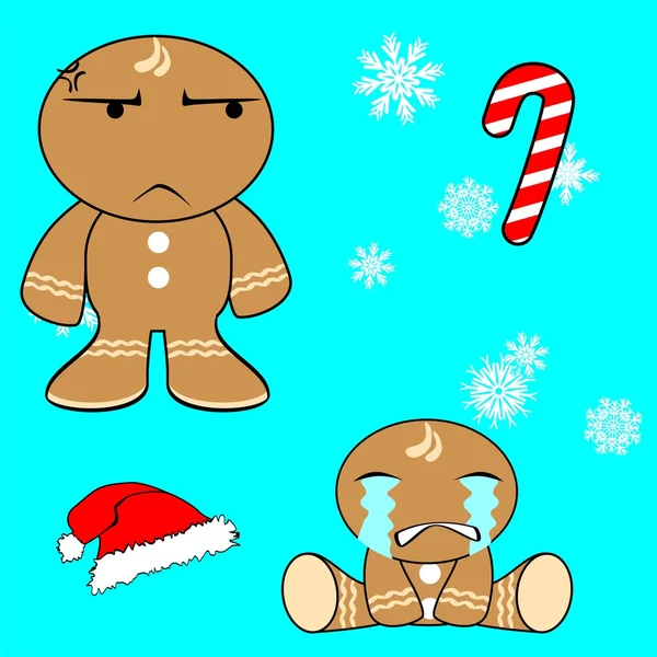 Gingerma cartoon xmas set8 — Stock vektor