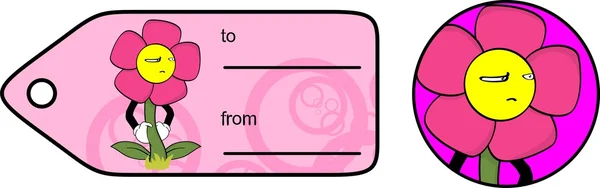 Flower cartoon giftcard sticker3 — Διανυσματικό Αρχείο