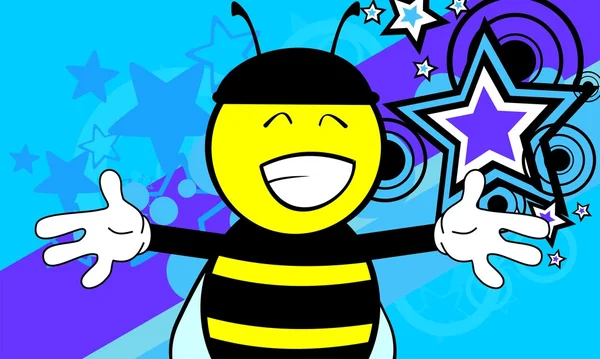 Bee cartoon background4 — Stok Vektör