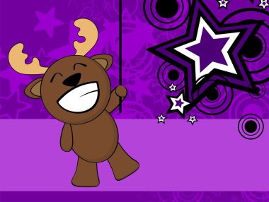 Ren geyiği çocuk çizgi film arka plan card7