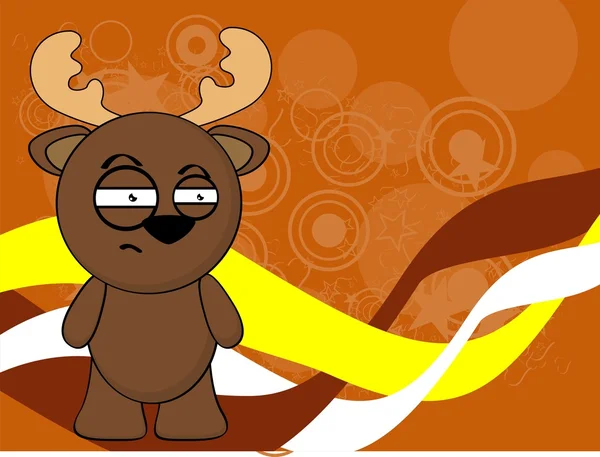 驯鹿的孩子卡通背景 card4 — 图库矢量图片