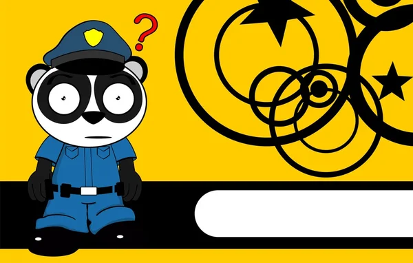 Panda urso policial cartoon fundo card3 —  Vetores de Stock