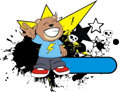 çocuk oyuncak ayı karikatür mutlu ifade