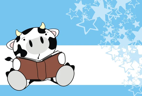 Roztomilé dítě kráva čtení kreslených pozadí Royalty Free Stock Ilustrace