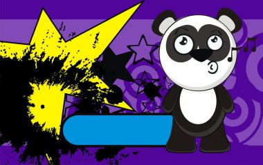 Komik ayı panda çizgi film ifade background6