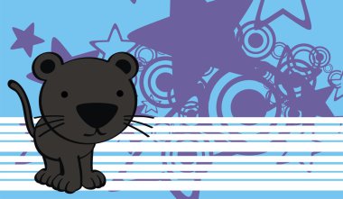 Sevimli siyah kedi çizgi film arka plan