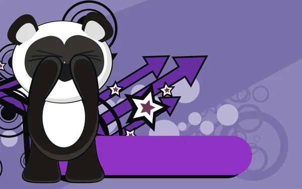 Engraçado panda urso desenho animado expressão background10 — Vetor de Stock