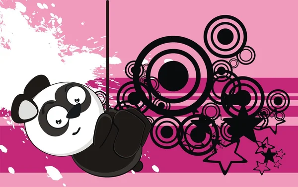 Funny panda bear cartoon expression background3 — Stock Vector