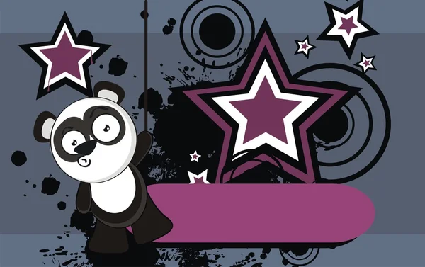 Divertente panda orso cartone animato espressione sfondo — Vettoriale Stock