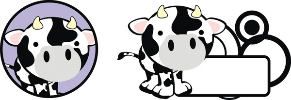 Mignon copyspace vache dessin animé — Image vectorielle