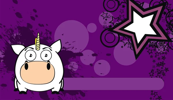 Latar belakang ekspresi kartun bola unicorn - Stok Vektor
