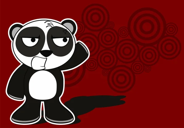 Raiva panda urso desenho animado expressão fundo — Vetor de Stock