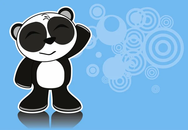 Happy Little panda ours mignon fond d'expression de dessin animé — Image vectorielle