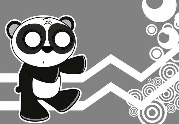 Petit panda ours mignon fond d'expression de dessin animé — Image vectorielle