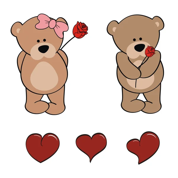 Teddy bear babyset cute cartoon — Stockvector