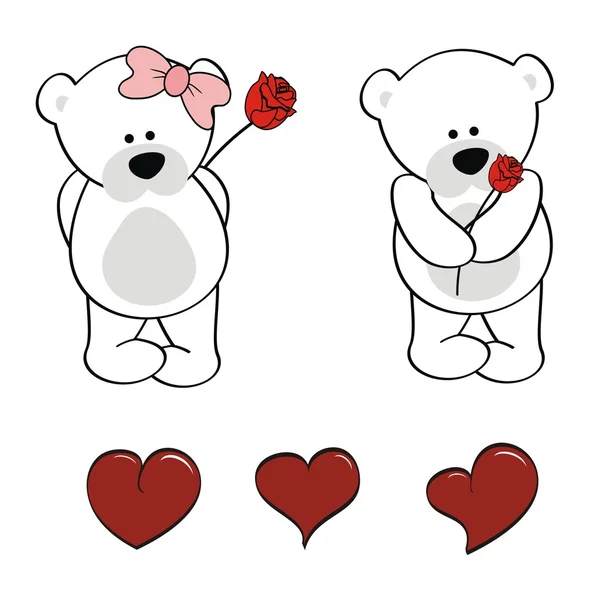 Polar bear babyset cute cartoon — Stockvector
