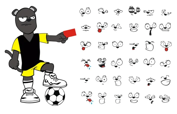 Phanter football dessins animés expressions set1 — Image vectorielle