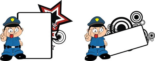 Police kid cartoon copyspace set — стоковый вектор