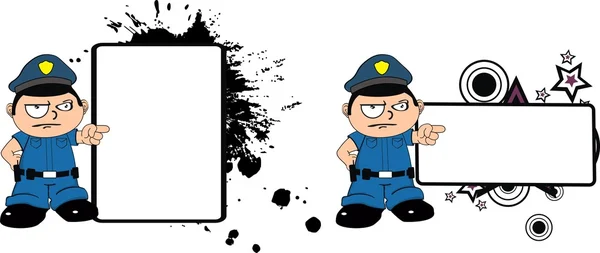 Polizei Kind Cartoon Copyspace-Set — Stockvektor