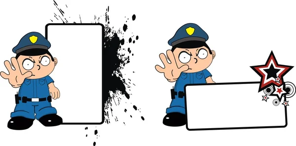 Police kid cartoon copyspace set — Wektor stockowy