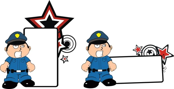 Polizei Kind Cartoon Copyspace-Set — Stockvektor