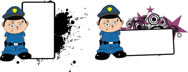 Police kid cartoon copyspace set — Stock Vector