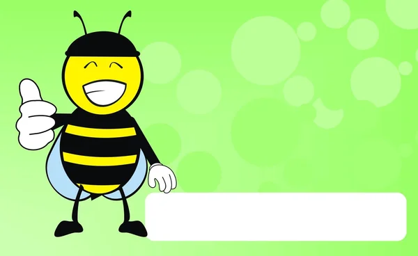 Abeja feliz expresión de dibujos animados fondo — Vector de stock