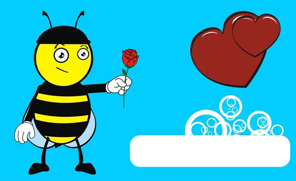 Rosa abelha desenho animado expressão fundo —  Vetores de Stock