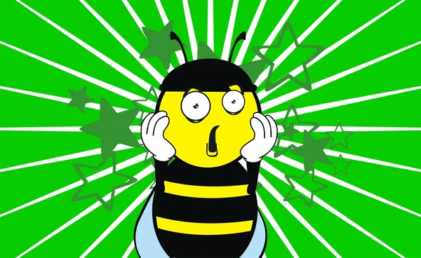 Abeille dessin animé expression fond — Image vectorielle