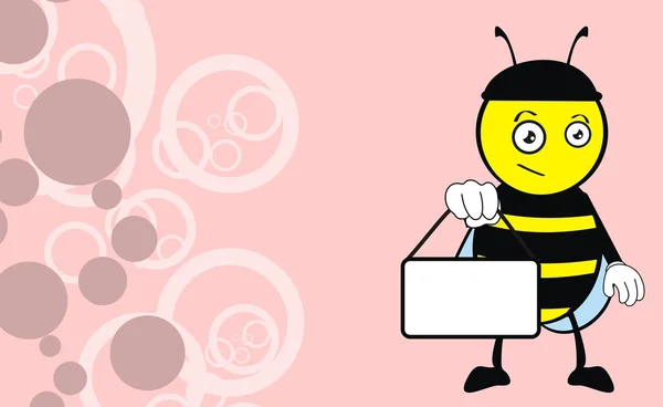 Singboard abeille dessin animé expression fond — Image vectorielle