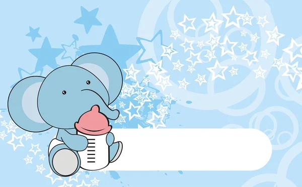 Mignon éléphant bébé fond de dessin animé — Image vectorielle