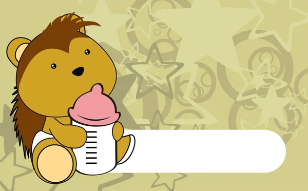 Mignon porc-épic bébé fond de dessin animé — Image vectorielle