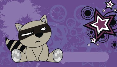 tatlı Rakun karikatür ifade backgr