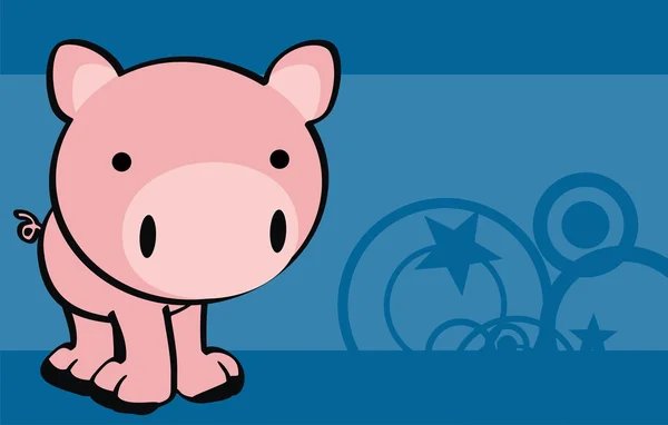 Cute pig cartoon background — Stock Vector