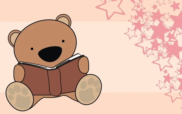 귀여운 아기 곰 만화를 읽고 — 스톡 벡터